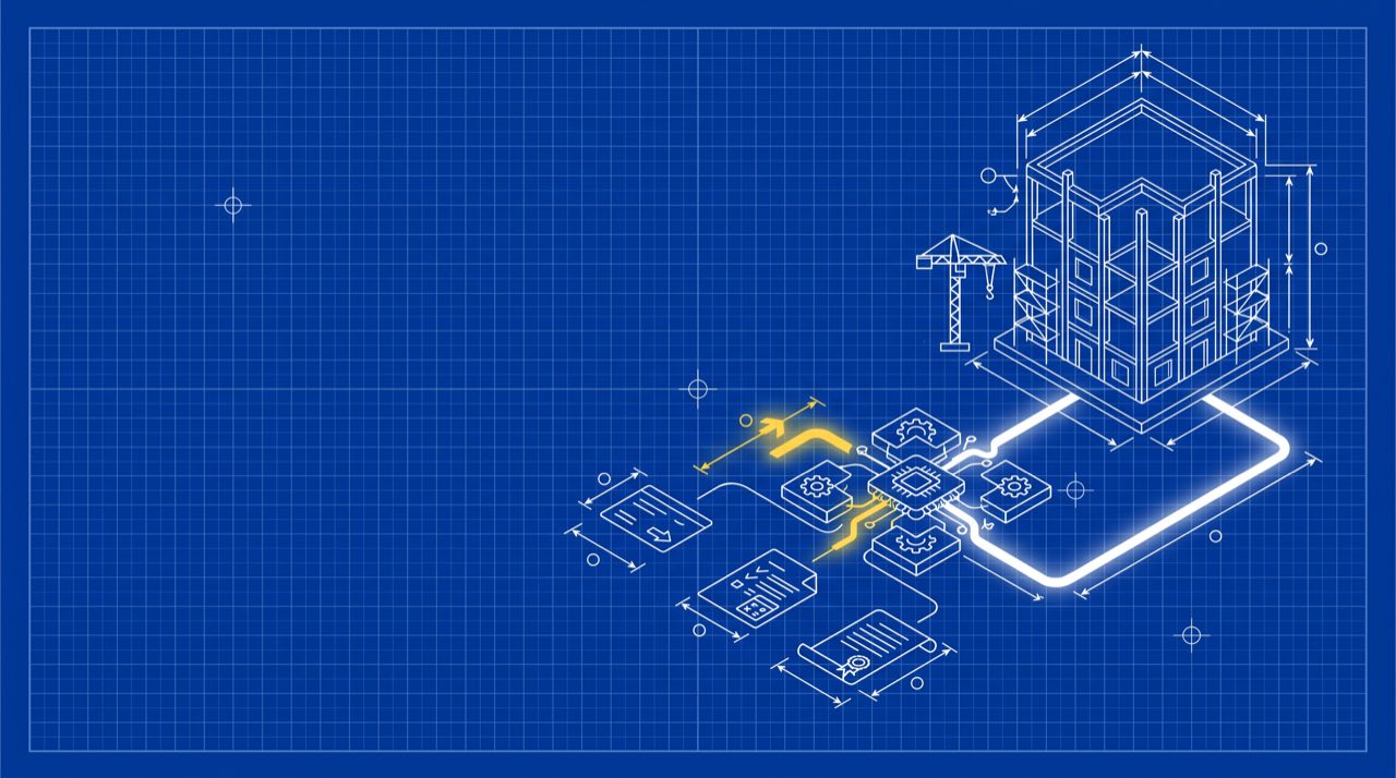 construction · leads, quotes, documents — AI implementation diagram